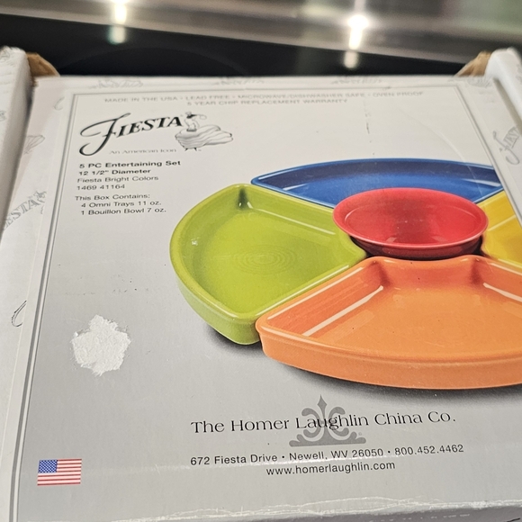 Colorful Fiesta Wear Sectioned Serving Platter with Bowl. - Picture 10 of 12